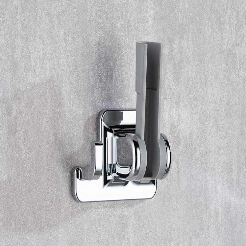 Shower Head Holder 90° Rotatable Adhesive No Drill Wall Mount Removable Bracket for Bathroom Shower Accessory