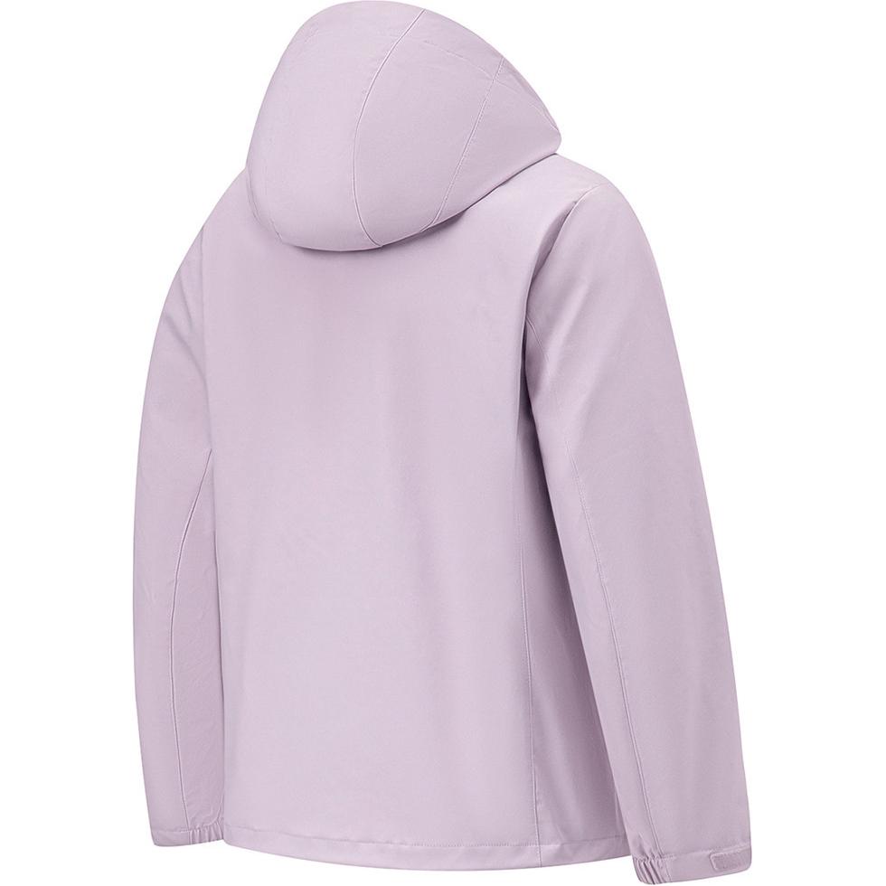 Li Ning Fitness Series Solid Color Loose Three-In-One Windbreaker Women Outerwear Silk-Purple AWBT020-2