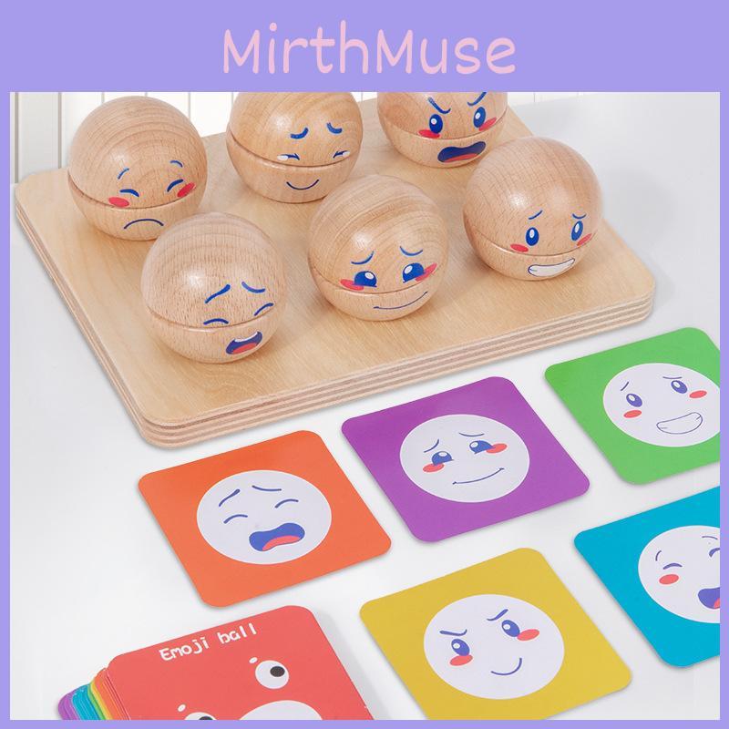 Expression Wooden Emotional Matching Ball Learning Toy Children Play Interactive