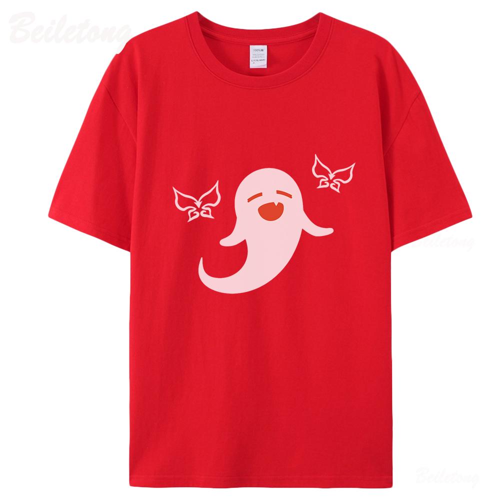

Genshin Impact T Shirt 100 Cotton Hu Tao Ghost Cartoon Prints Open World Adventure Game Summer Women Tops Harajuku Fashion Tees S