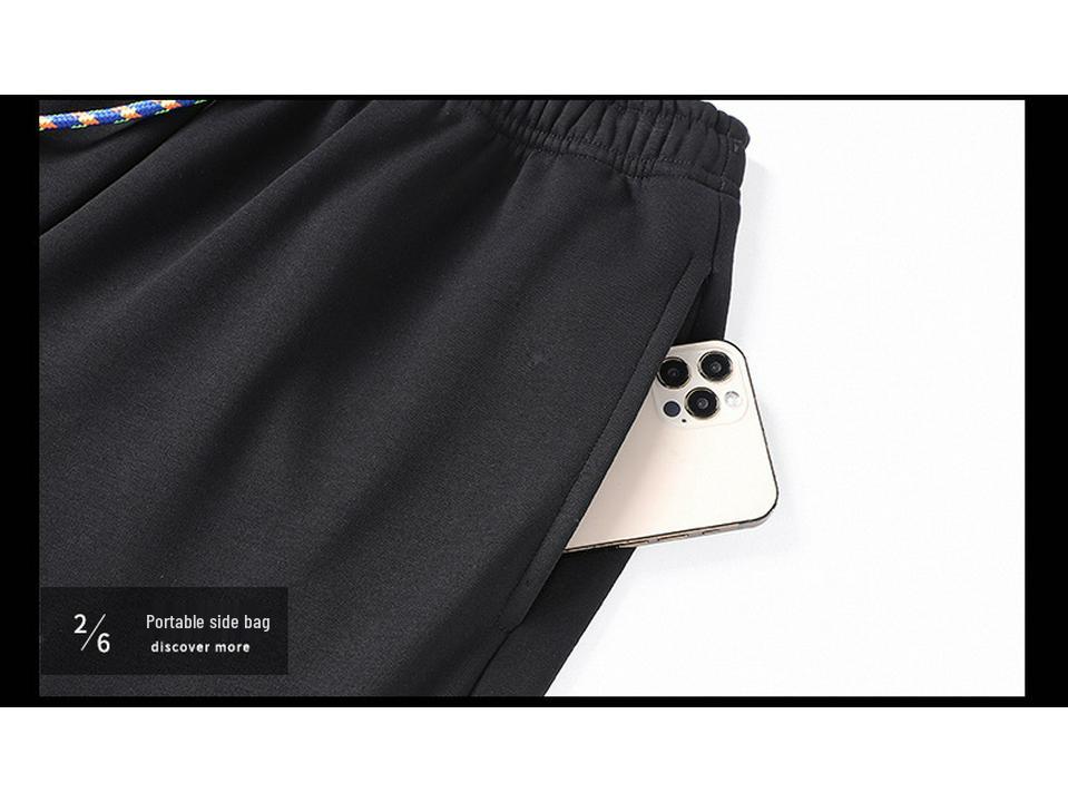 2025 Spring & Fall Korean Style Men's Loose Ribbed Sweatpants - Trendy Nine-Point Casual Sports Pants