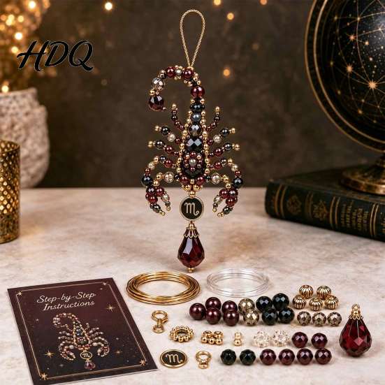 Relaxing Screen Free Activities 12 Zodiac Blessing Beaded Ornament DIY Kit Beginner Friendly Sign Handmade Constellation Ornaments Beading Craft Set,