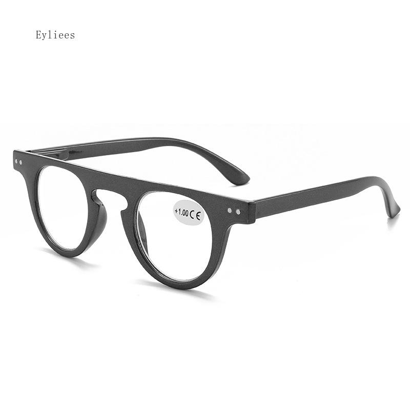 Round Shape Reading Spectacles Women Male Fashion Anti- Blue-Ray T Letter Presbyopia Eyeglasses Female Oval Magnifier +2.5 culos