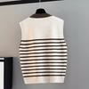 Spring and Autumn Women's Knitted Vest Round Neck Loose Outer Wear Women's Sweater Tank Top