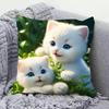 High-Appeal Cute Cat Pillow, Stain-Resistant & Machine Washable, Bedroom Cushion Cover