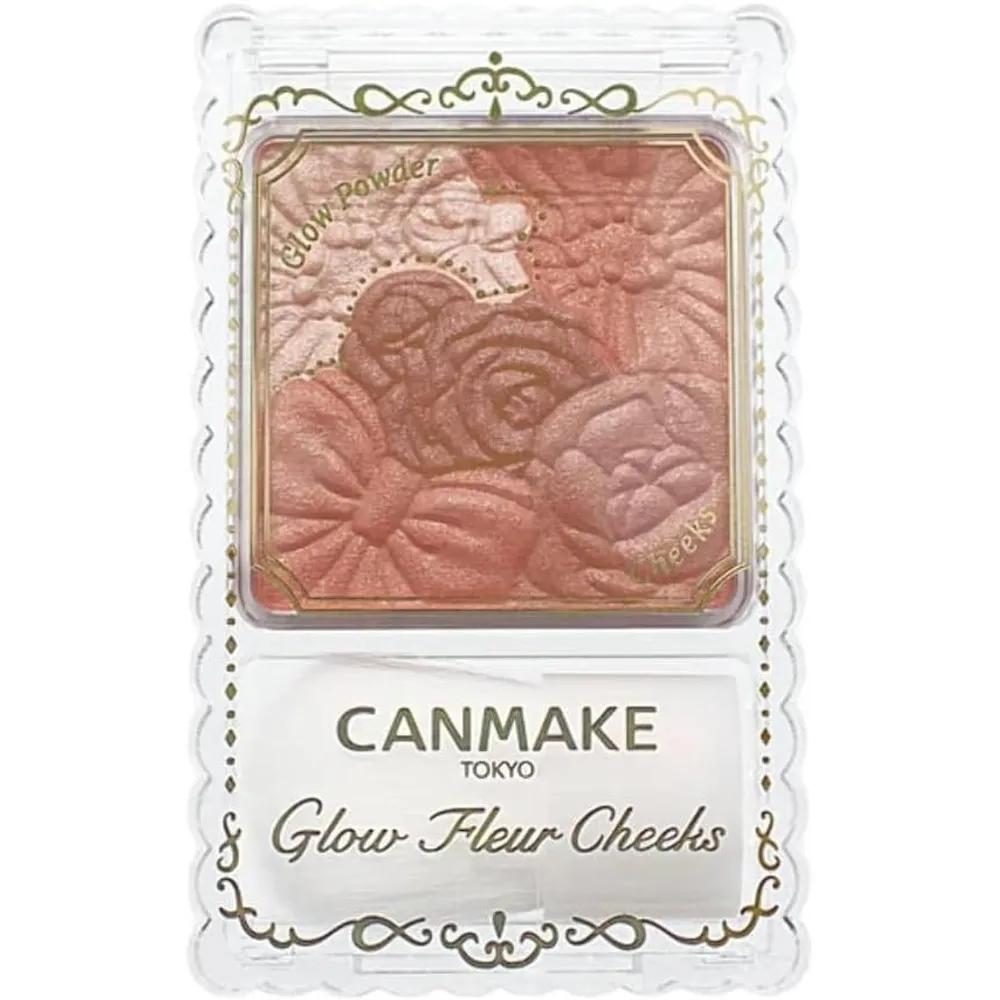 CANMAKE Glow Fleur Cheek 12 Cinnamon Latte Fleur 6.1g Warm Tone Blusher (3 Pieces) 2