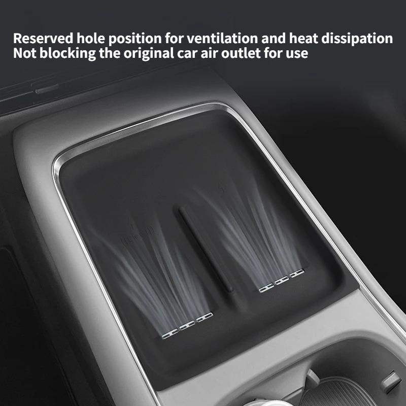 For Xpeng P7+ 2024-2026 Car Central Armrest Storage Box Wireless Charging Silicone Pad Lower Storage Box Tray Auto Accessories