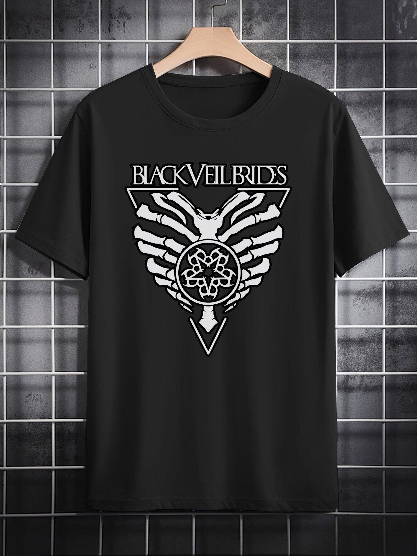 Casual Crew Neck T-shirt with Unique Print Design - Soft Polyester M