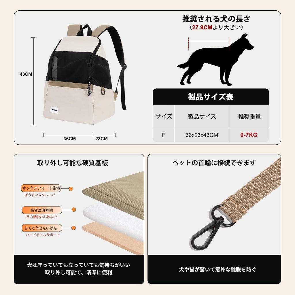 Pet Carrier Bag for Cats and Backpack with Front Waterproof Nylon Suitable for Small Dogs and Easy to Includes Holds up to Beige Dogs, Pocket,