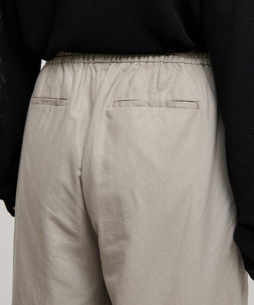 MUSINSA STANDARD WOMAN Women'S Cotton Linen Wide Elastic Waist Pants [Beige]