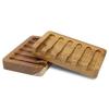 Soap Dish With Slanted Waterfall Design Bar Soap Holder Teak Wood Soap Saver For ShowerBathroom Sink Kitchen