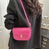 New casual versatile simple solid color temperament advanced texture simple retro shoulder messenger bag saddle bag