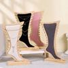 Bamboo Wood Jewelry Display Stand Foot Shaped Storage Rack for Earrings Necklaces Bracelets Accessories Organizer