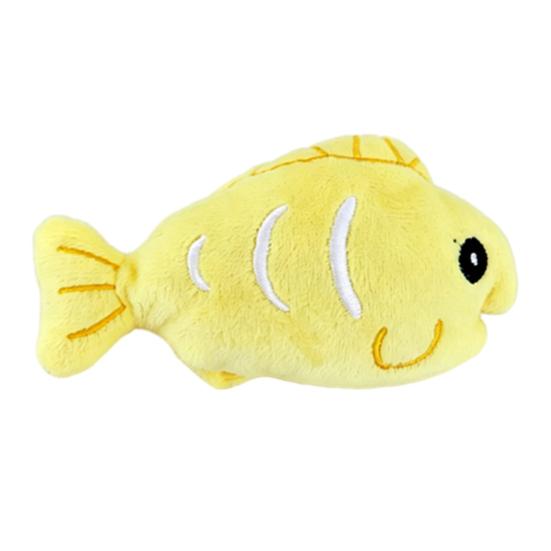 Plush Fish Cat Toy with Catnip Soft Cat Chew Toy Crinkle Stuffed Fish Toy for Cats Indoor Kittens Teething Hunting Instinct жёлтый
