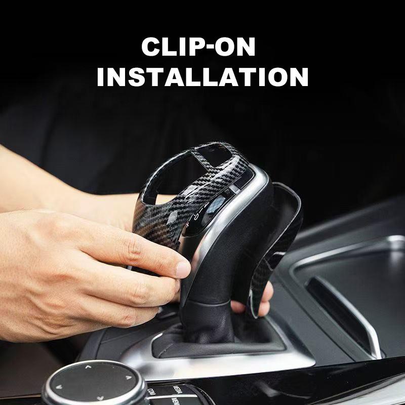 2Pcs/Set LHD Carbon Fiber Car Gear Shift Knob Cover Trim Interior Gear Shift Collars For BMW X5 X6 1/2/3/4/5/6 Series