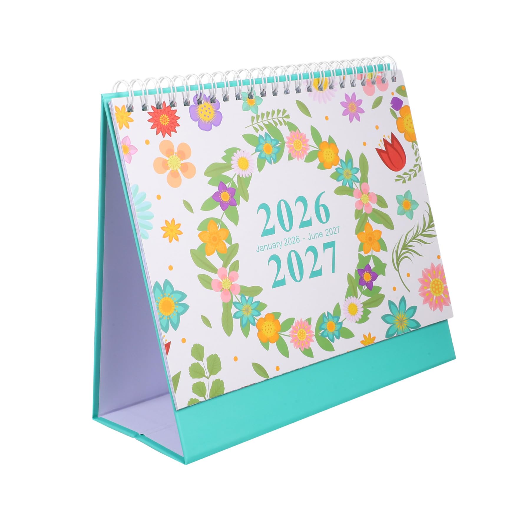 Mini Calendrier de Bureau Jan 2026 à Juin 2027 Petit Planificateur Mensuel de Bureau Carnet de Planification Annuelle pour l'Organisation du Bureau