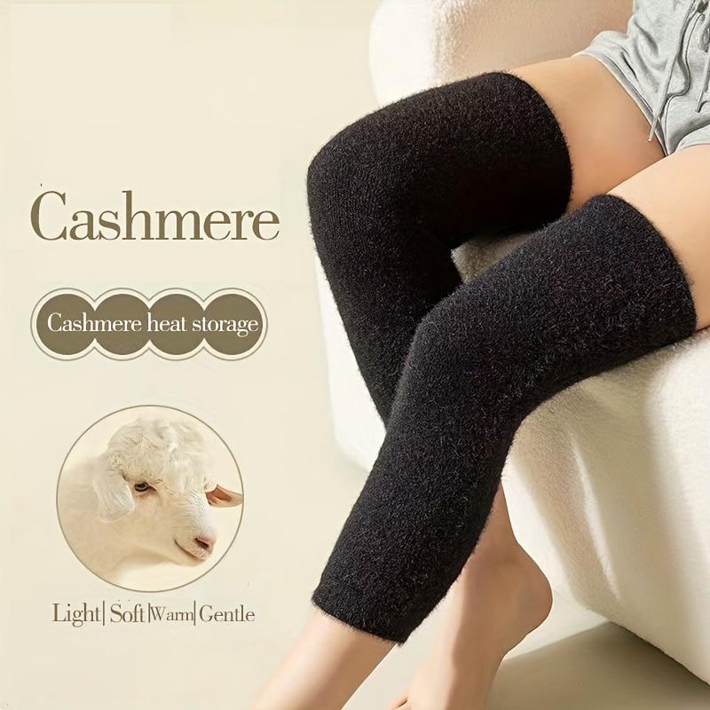 Winter Warm Knee Pads Thickened Cashmere-Blend Non-Slip Leg Sleeves Thermal Coldproof Joint Protection Cycling Hiking Knee Brace