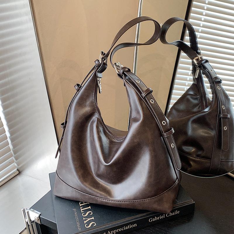 Women's bag, bucket bag, handbag, women's high-end messenger bag, women's commuter women's shoulder bag, messenger soft leather