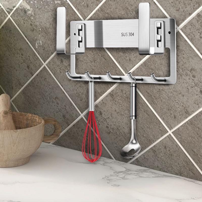 

Stainless steel pot lid storage rack Wall-mounted pot storage rack Drill-free and removable for kitchen tool storage