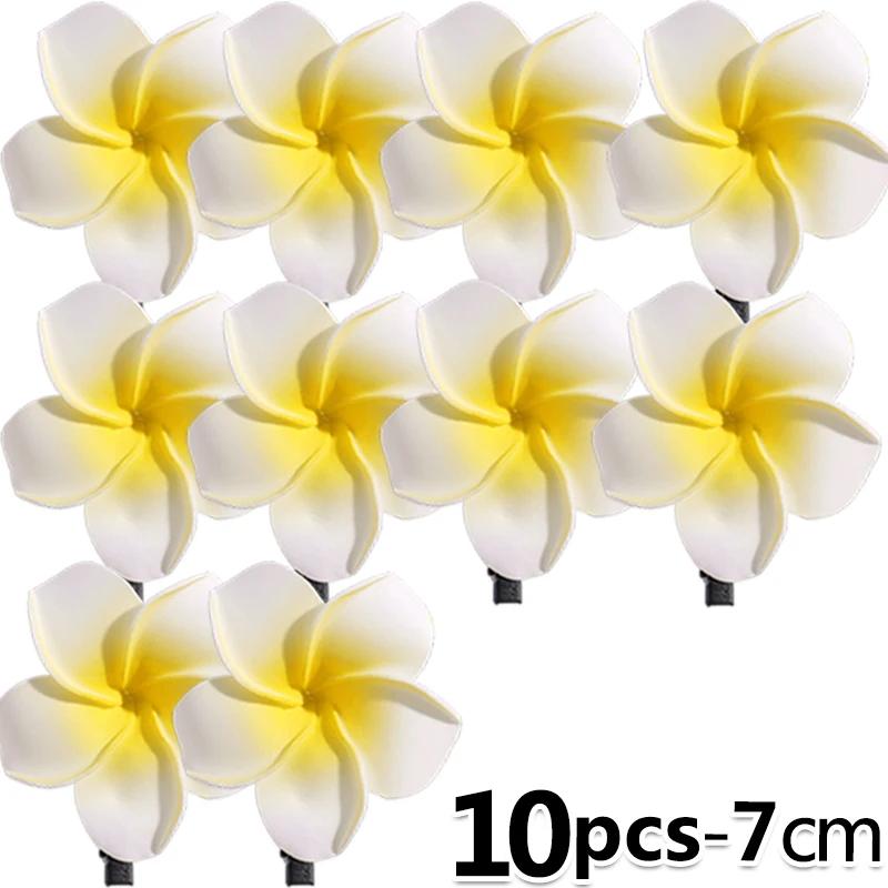 10/1 pz Fermagli Fiore di Plumeria per Capelli per Donne Ragazze Fermagli Fiore Uovo Barrettes Hawaiian Matrimonio Festa Borsa Cappello Accessori Capelli