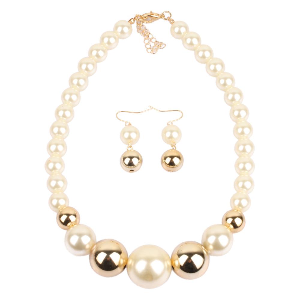 European and American Fashion Hipster Simple Temperament Imitation Pearl Necklace Atmospheric Short Collarbone Chain Jewelry 6380