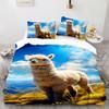 Blue Sky Alpaca Bedding Set Boys Girls Duvet Cover with 1 Pillowcase 75x50cm,Teenager and Children Bedding Set for All Seasons