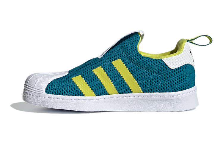 adidas Originals SUPERSTAR 360 Abrasion Resistant Breathable Low Top Kids' Skateboarding Shoes Green White Yellow FX4910