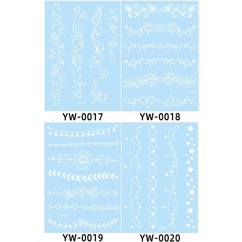 

Luminous Butterfly Long Lasting 4sheets/set Body Art Finger Waterproof Temporary Tattoo Sticker Flowers Fake Tatoo For Women Men Style1 белый