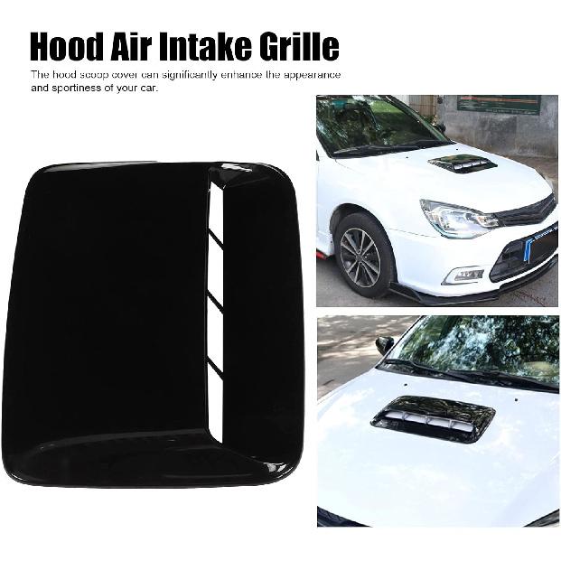 Aramox ABS Carbon Fiber Hood Scoop Cover, Universal Car Bonnet Vent, Glossy Black, for Automobile Modification