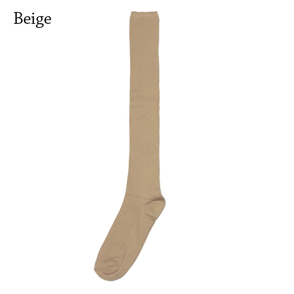 

Однотонные длинные чулки выше колена, носки для ботфортов, зимние гетры, женские бежевый