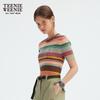 Teenie Weenie Women's Striped Short Sleeve Knit Sweater