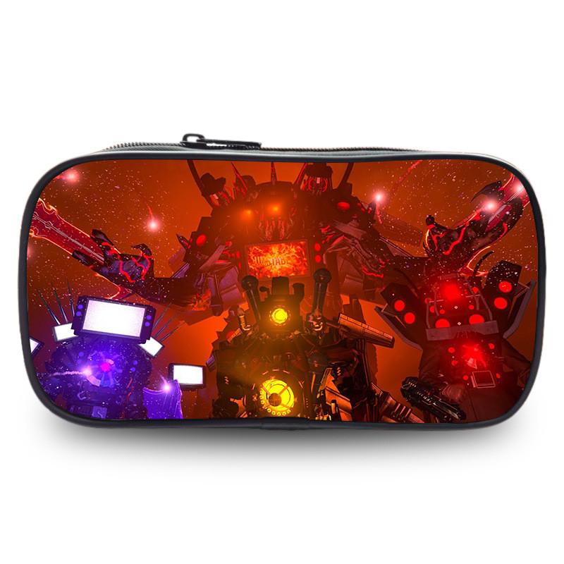 Trousse à crayons étudiante spacieuse Lotus Rouge Titan en polyester durable et multifonctionnelle