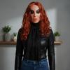 Mască de Latex pentru Adulți cu Set de Perucă Lungă Ondulată, Mască Facială Realistă cu Gură Mare pentru Petrecere de Halloween, Cosplay, Accesorii Costum