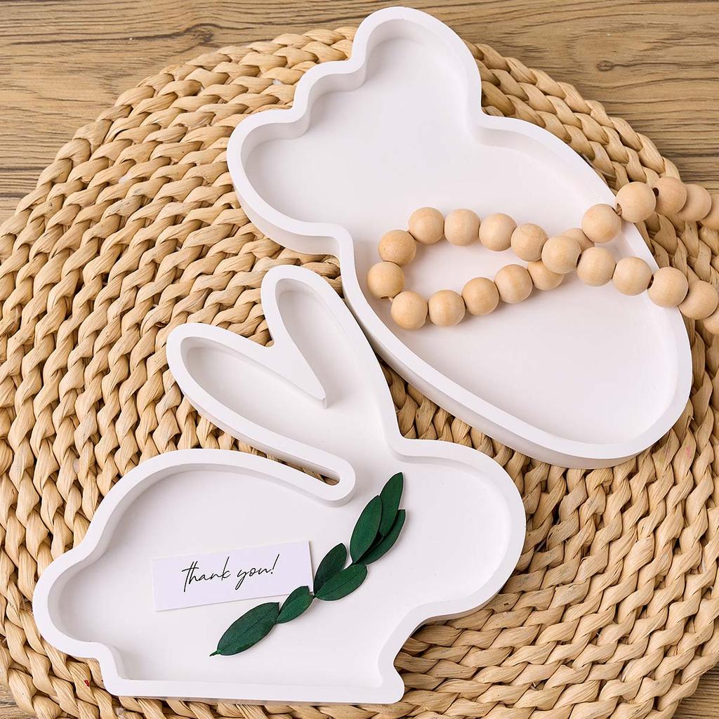 3D Rabbit Carrot Storage Tray Silicone Mold DIY Jewelry Display Plate Casting Molds Plaster Resin Coaster Craft Making Home Deco