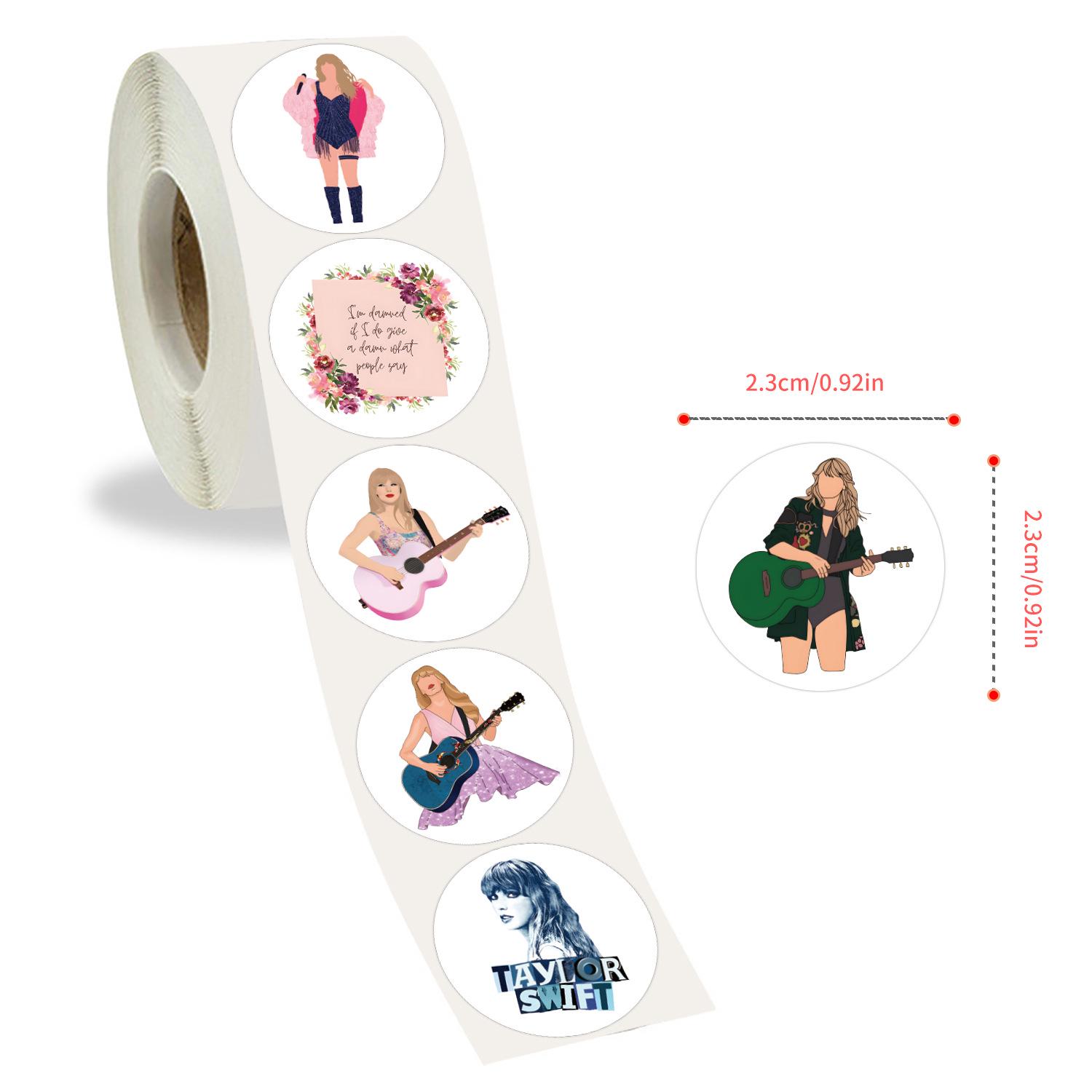 

500 Sheets/Roll Taylor Swift Tape Stickers for DIY Decoration - Perfect for Water Bottles & Suitcases.