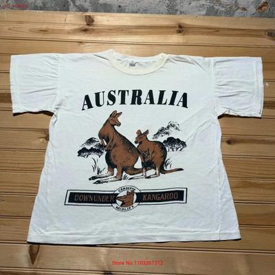 Vintage 80s Australia Down Under Kangaroo Conserve Wildlife Souvenir T Shirt Large Vintage Stylish Breathable