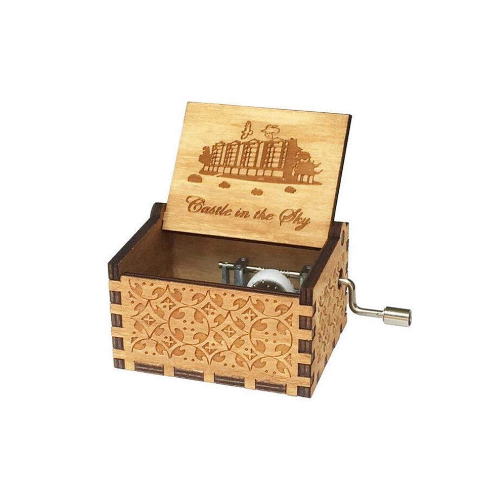 Handcrafted Retro Music Box Carved Wood Music Case Perfect For Xmas And Birthdays