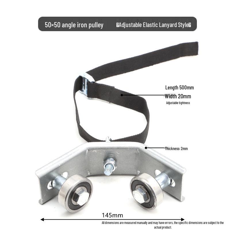Poulie en fer d'angle pour arrosage de serre avec roulement à œillet et chariot à roues