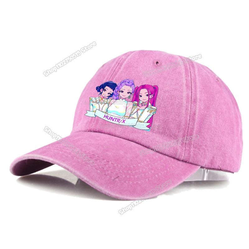 KPop Demon Hunters Retro Washed Baseball Caps for Women Girl  Snapback Sunhats Outdoor Travel Sunshade Peak Cap Hip Hop Dad Hat