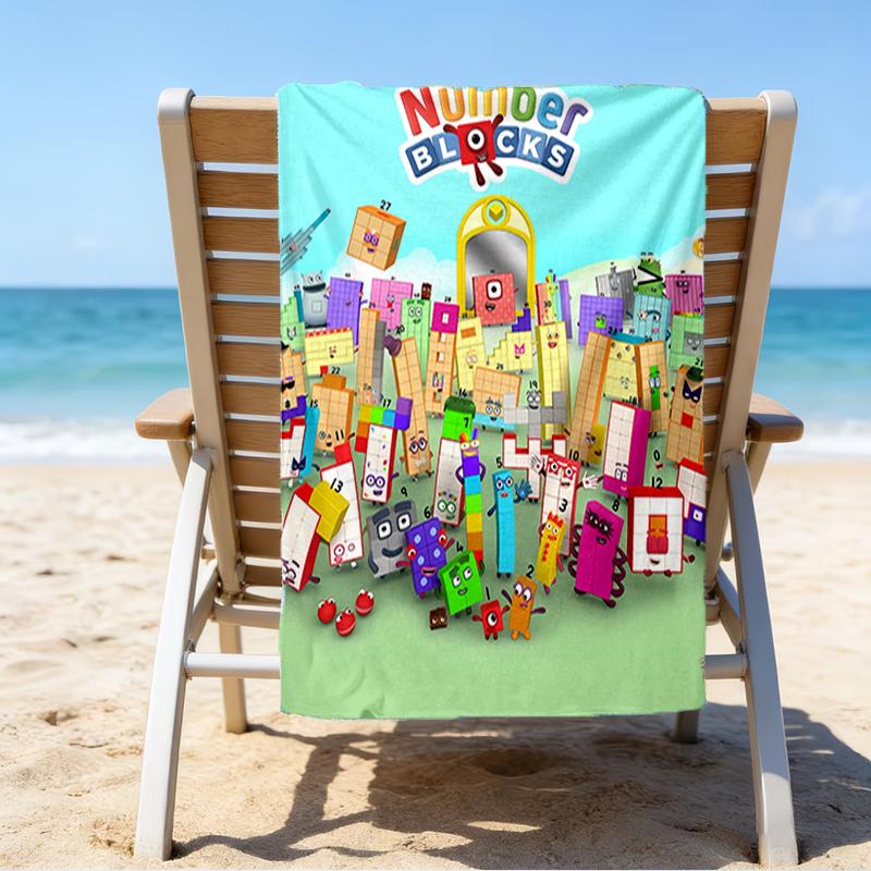 Ultra-Soft Beach Towel with Numberblocks Theme,Ideal for Pool - Camping, Diving - Perfect Travel Essential, Vibrant Beach Towel.