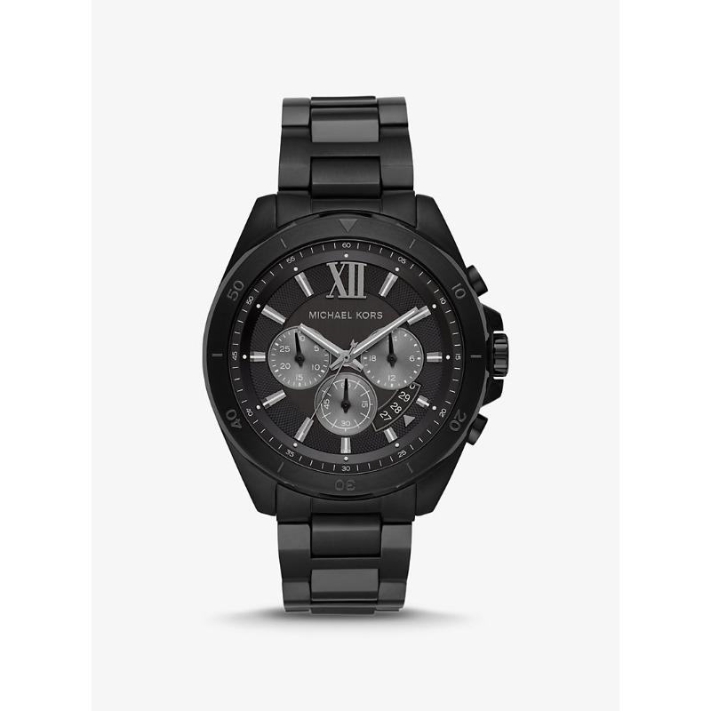 Мужские кварцевые часы Michael Kors Oversized Brecken с черным покрытием MK8858 чёрный