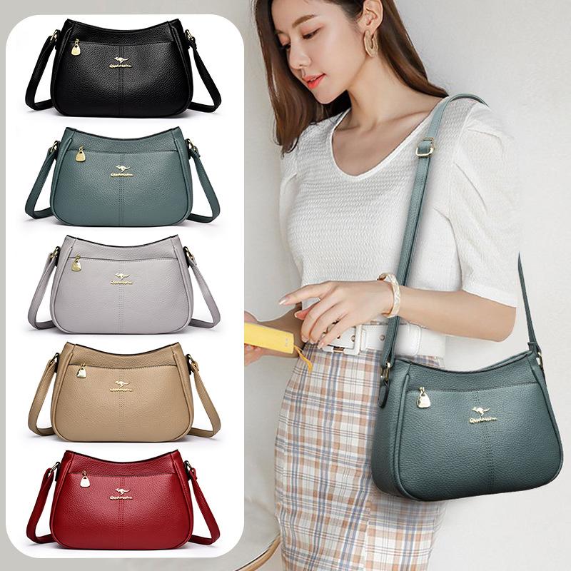 Hair delivery women's bag new 2025 fashion trend middle-aged mother bag shoulder bag large capacity messenger bag