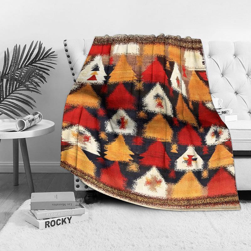 Moroccan Kilim Rug Vintage Cotton Throw Blanket Wool Bed Sofa Decorative Mat Rug Patchwork Cushion Cover Gift