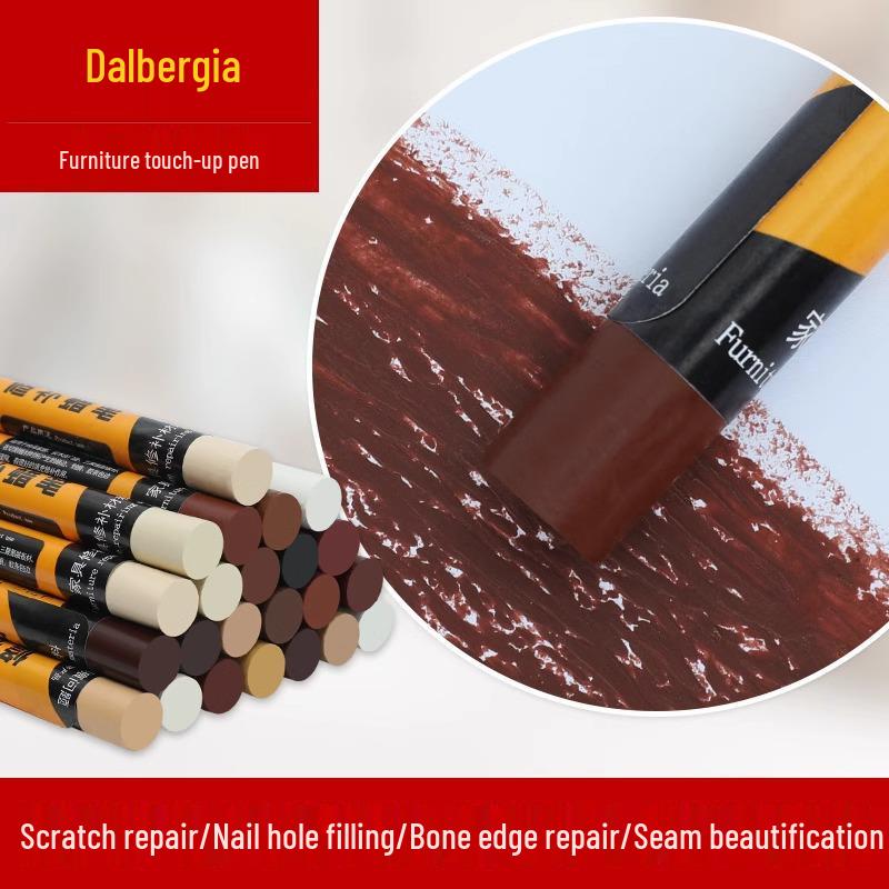 

Комплект для ремонта деревянной мебели: Карандаш для подкраски, Ремонтный карандаш, Заполнитель царапин и Паста для краски