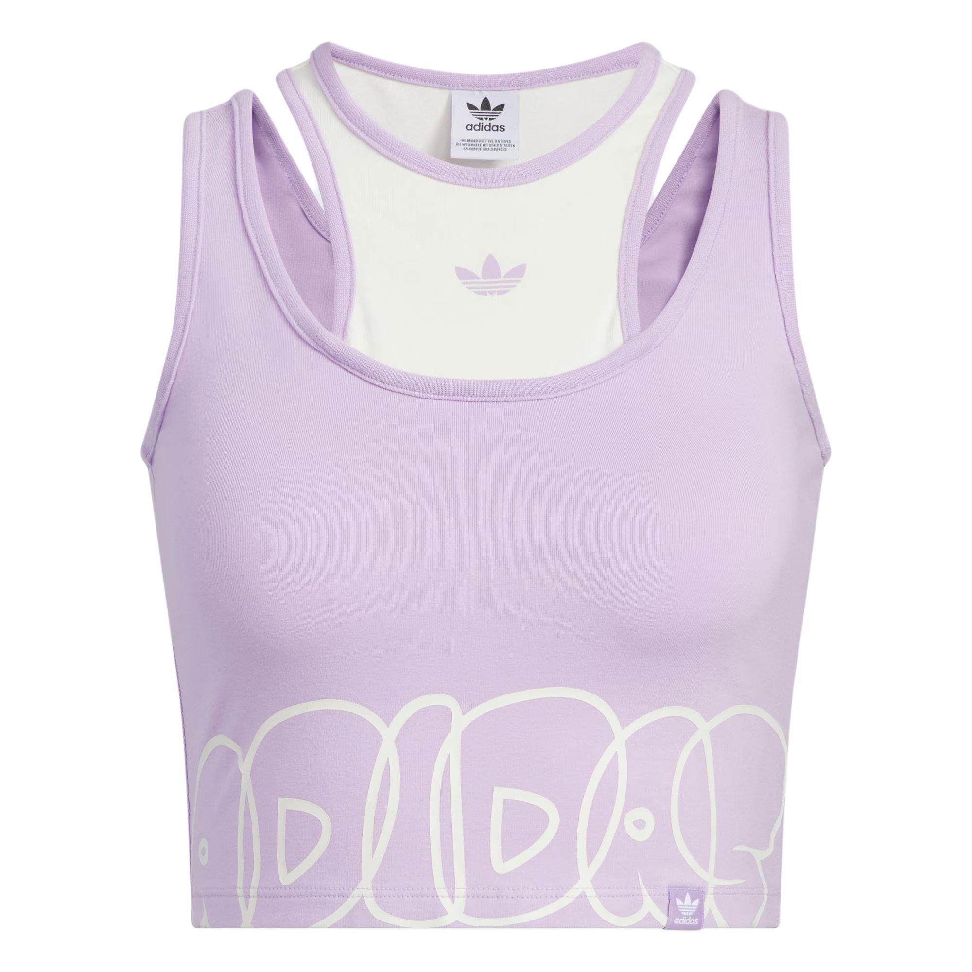 

Adidas Originals City Skate Top Tank Slim Fit Round Neck Fashion Casual Sports Vest Women Tops Pink-Purple Pink-White JN1677 L
