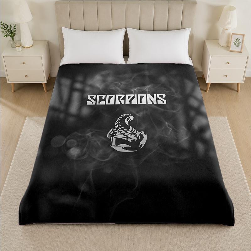 Scorpions Print Flannel Blanket Cozy Lightweight Plush Throw Blanket For Bed Sofa Household Use