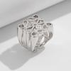European & American Stacked Style Irregular Alloy Rings: Intersecting Line Hollow Open Ring Set