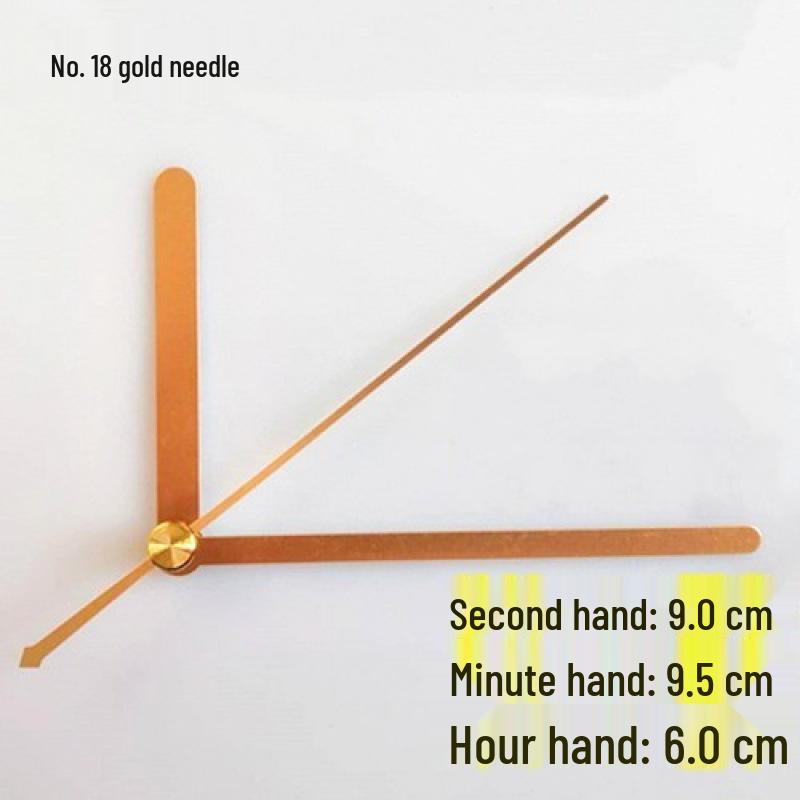 Gold Pointer DIY Quartz Clock Hands for Wall Clocks - Cross Stitch & Metal Design