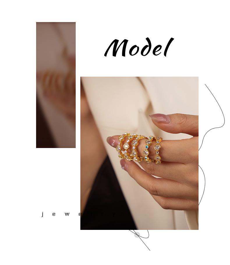 Stylish Devil's Eye Ring: Openable, Zircon Inlaid, Adjustable Women's Geometric Jewelry