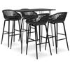 Day and Night - Day and Night High Table and Bar Stools 5 Pieces Black